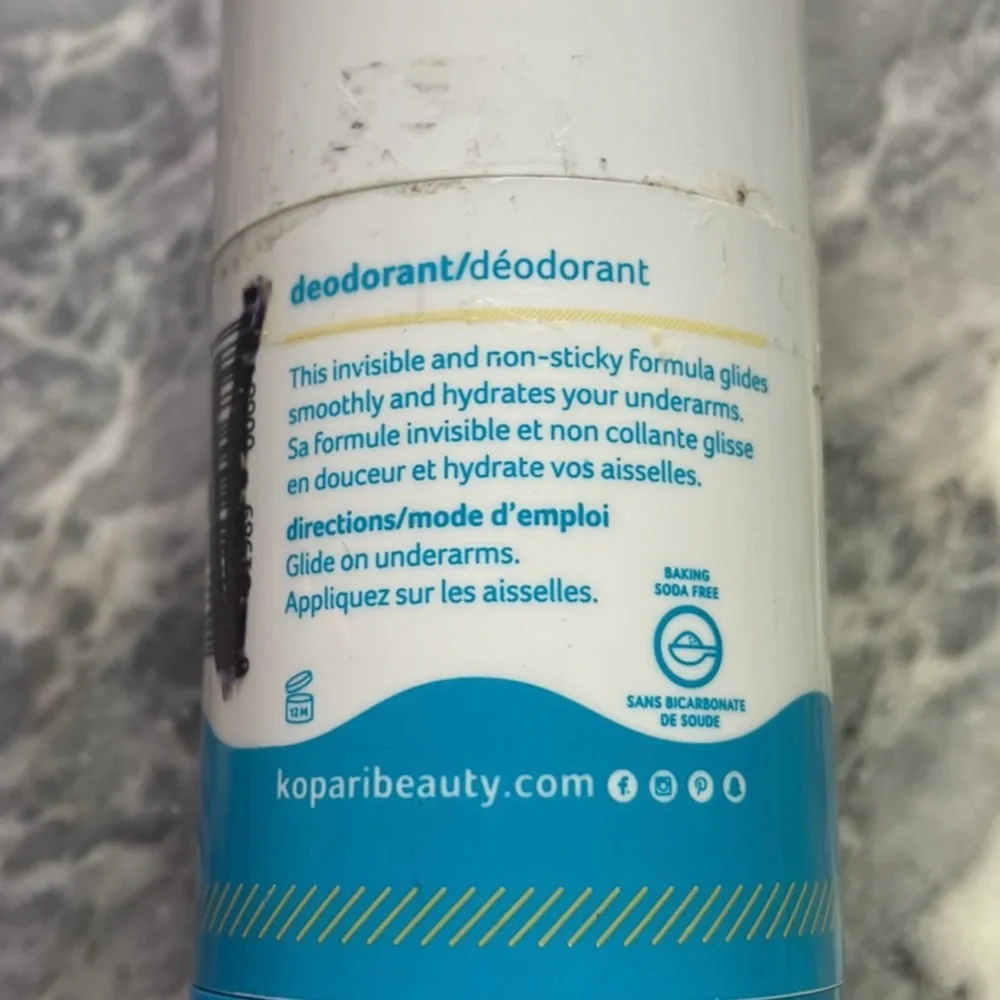 Kopari Deodorant‎ Coconut Oil 2 FL OZ Full Size Invisible Non-Sticky